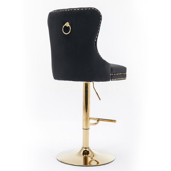 A A Furniture Thick Golden Swivel Velvet Barstools...