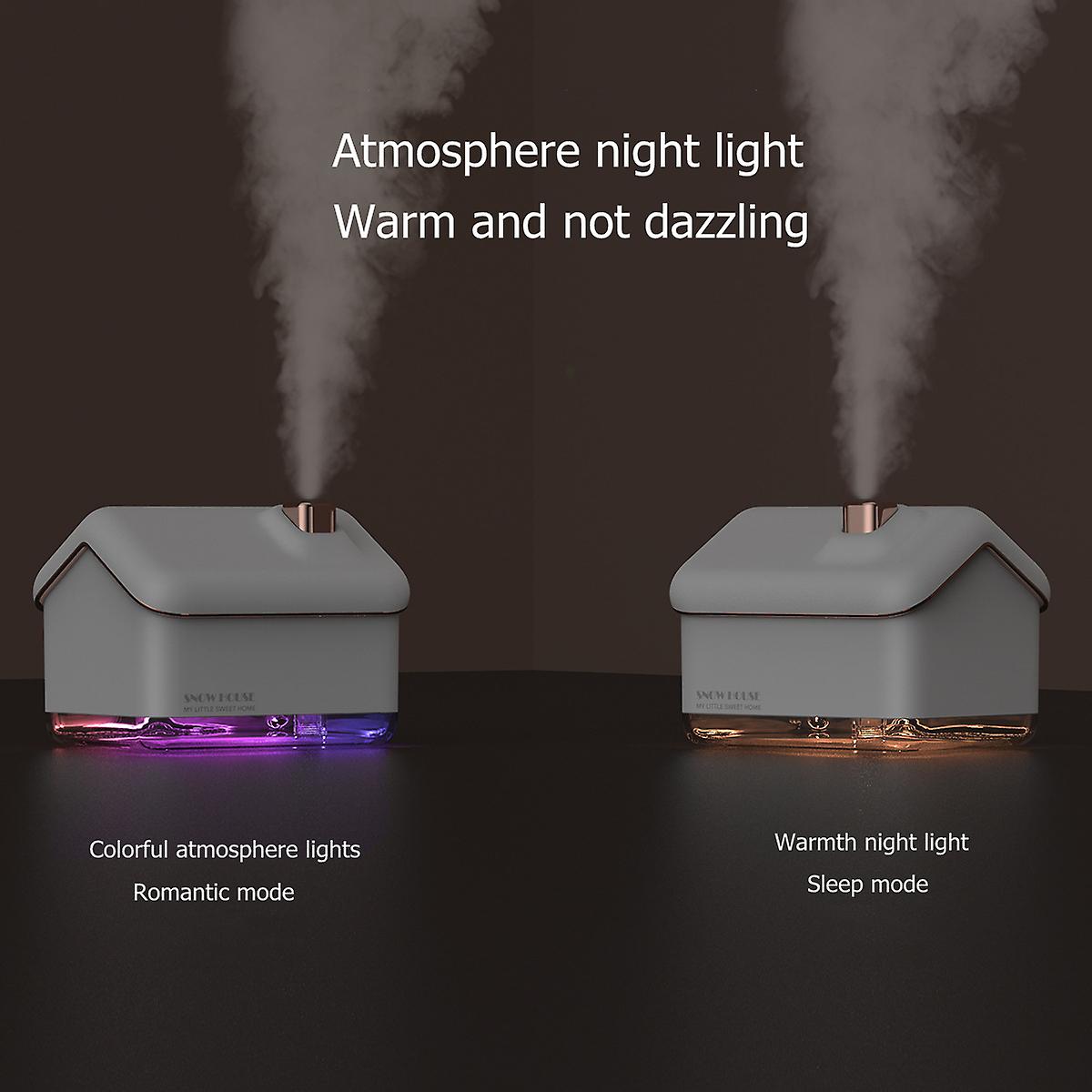 300ml Usb Ultrasonic Air Humidifier Snow House Mist Maker Fogger With Colorful Led Light Mini Heavy Fog Car Aroma Diffuser