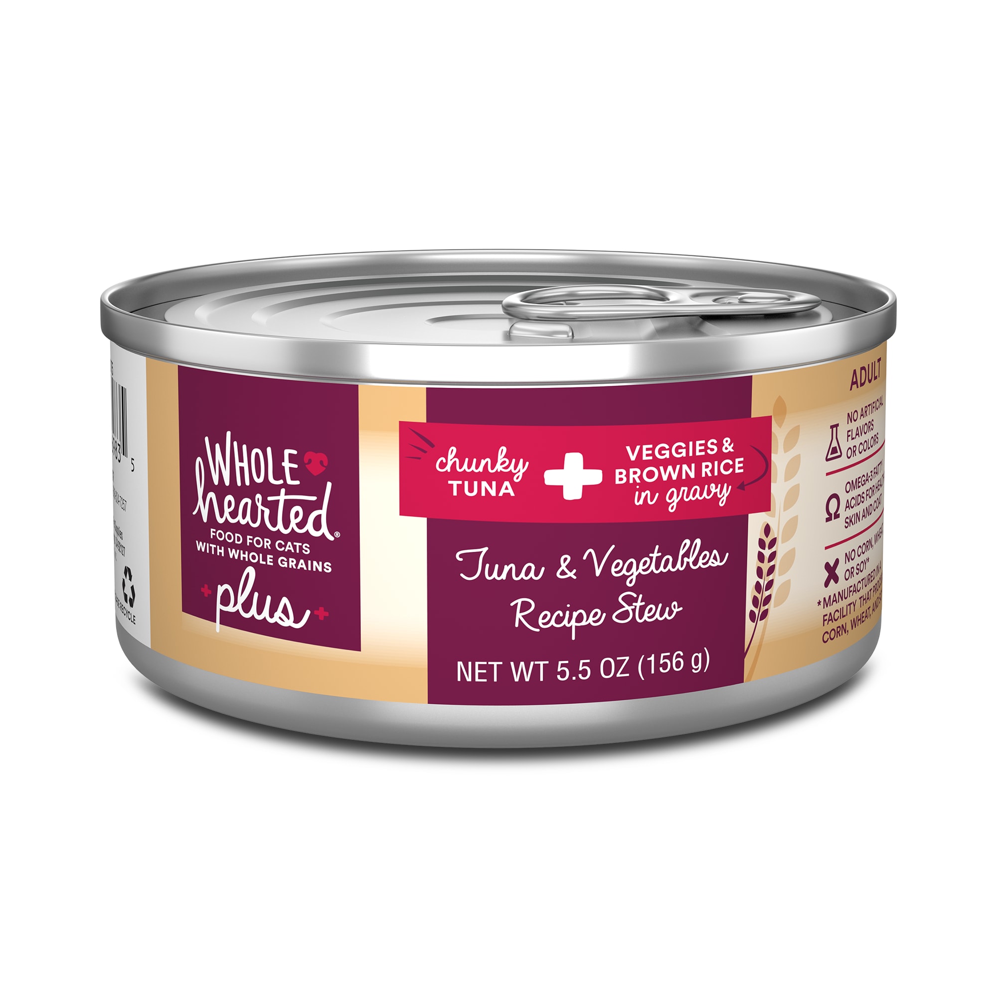 WholeHearted Plus Tuna  Vegetables Recipe Stew Wet Cat Food， 5.5 oz.， Case of 12