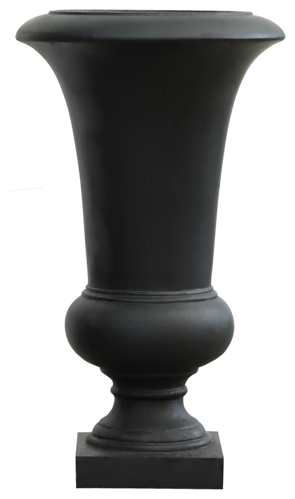 22.75 quotH Black Slim MgO Urn Planter   Traditional   Outdoor Pots And Planters   by Winsome House Inc.  Houzz