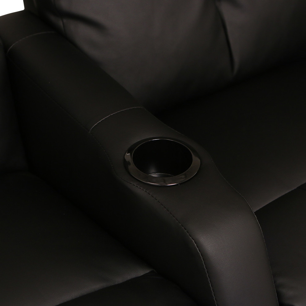 Seatcraft 12006 Theater Seats   Black  Bonded Leather   Contemporary   Theater Seating   by Stargate Cinema  Houzz