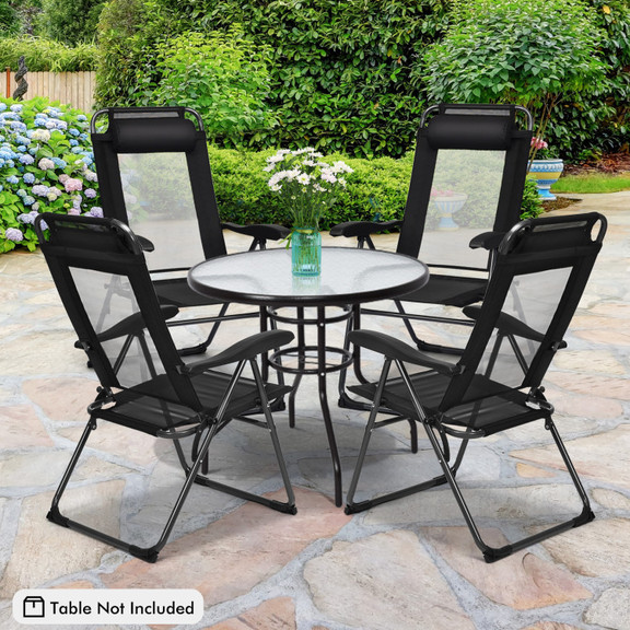 Costway 12598047 2 Pieces Patio Adjustable Folding...