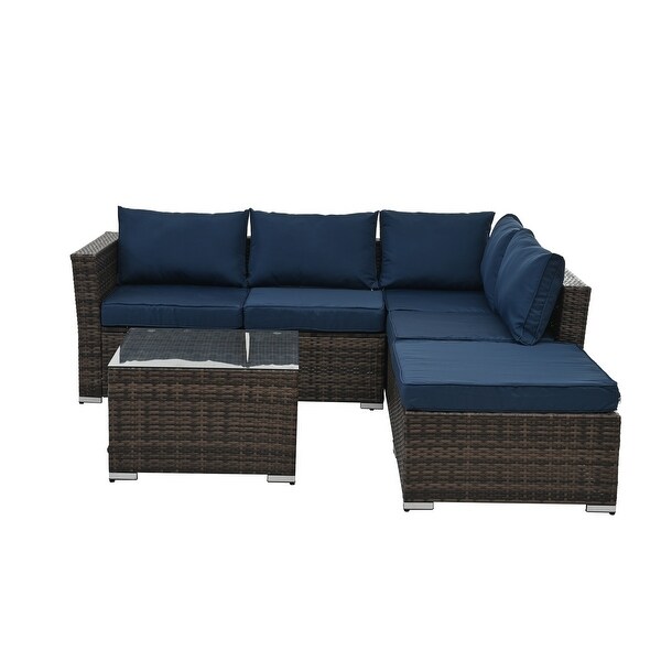 Patio Furniture，Outdoor Furniture，Seasonal PE Wicker Furniture，4 Set Wicker Furniture