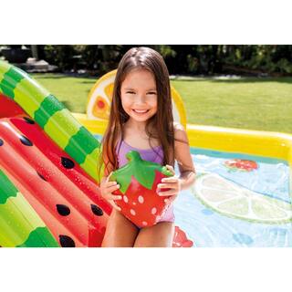 Intex Fun'N Fruity 96 in. x 75 in. x 36 in. Outdoor Inflatable Kiddie Pool and Play Center with Slide 57158EP