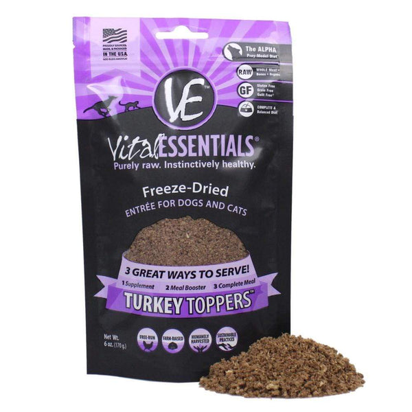 Vital Essentials Turkey Freeze-Dried Raw Food Toppers for Cats and Dog