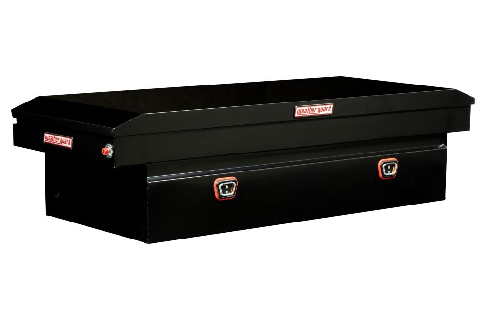 Weather Guard Saddle Box Steel Full Extra Wide Gloss Black ;