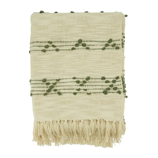 Saro Lifestyle Throw Blanket With Woven Stripes And Dots