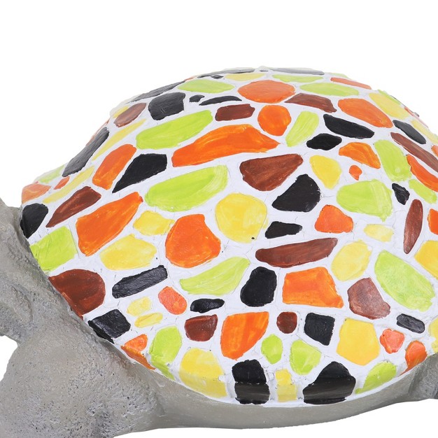 Mildred The Magnanimous Mosaic Polystone Turtle Statue With Hand painted Shell