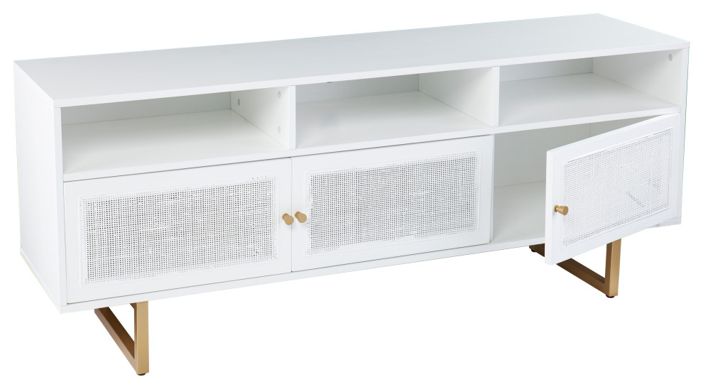 Lawrenny Media Cabinet With Storage   Contemporary   Entertainment Centers And Tv Stands   by SEI  Houzz