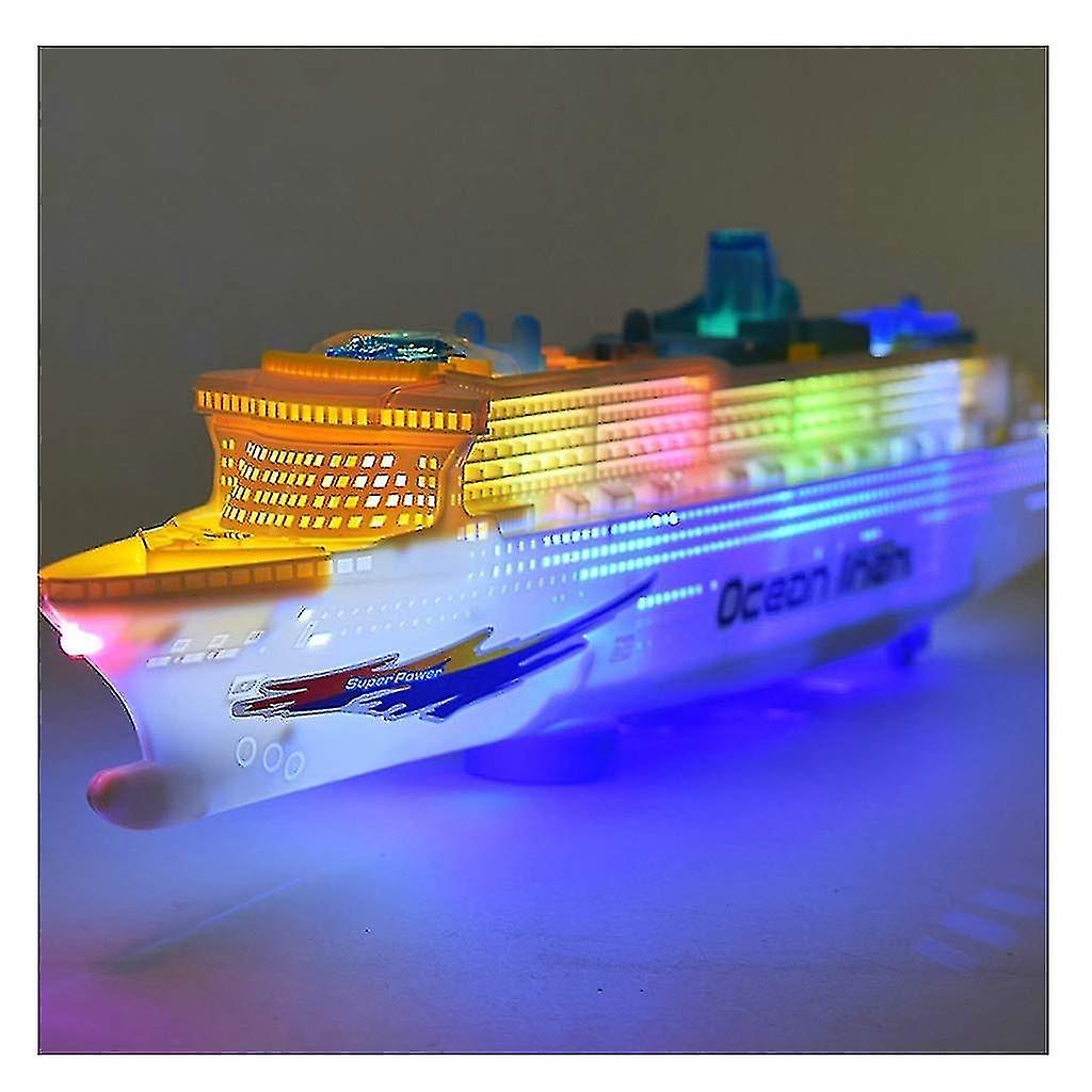 Kids Colorful Ocean Liner Cruise Ship Boat Electric Flashing Led Light Sound Toy，50x11x6 Cm/19.7x4.3