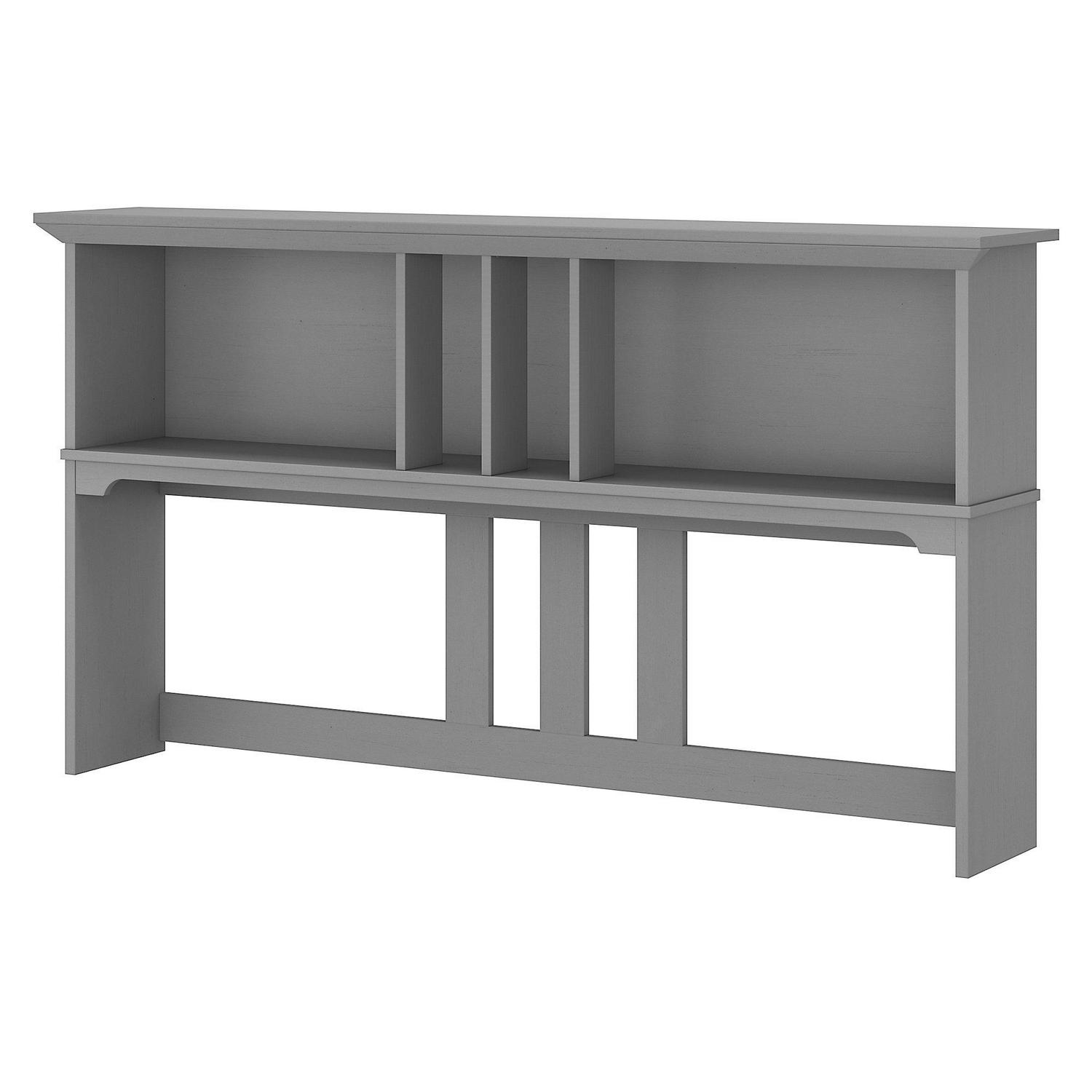 Bush Furniture Salinas Farmhouse 60W Hutch with Storage in Cape Cod Gray 8211 fits L Shaped Desk (sold separately)  Crowdfused