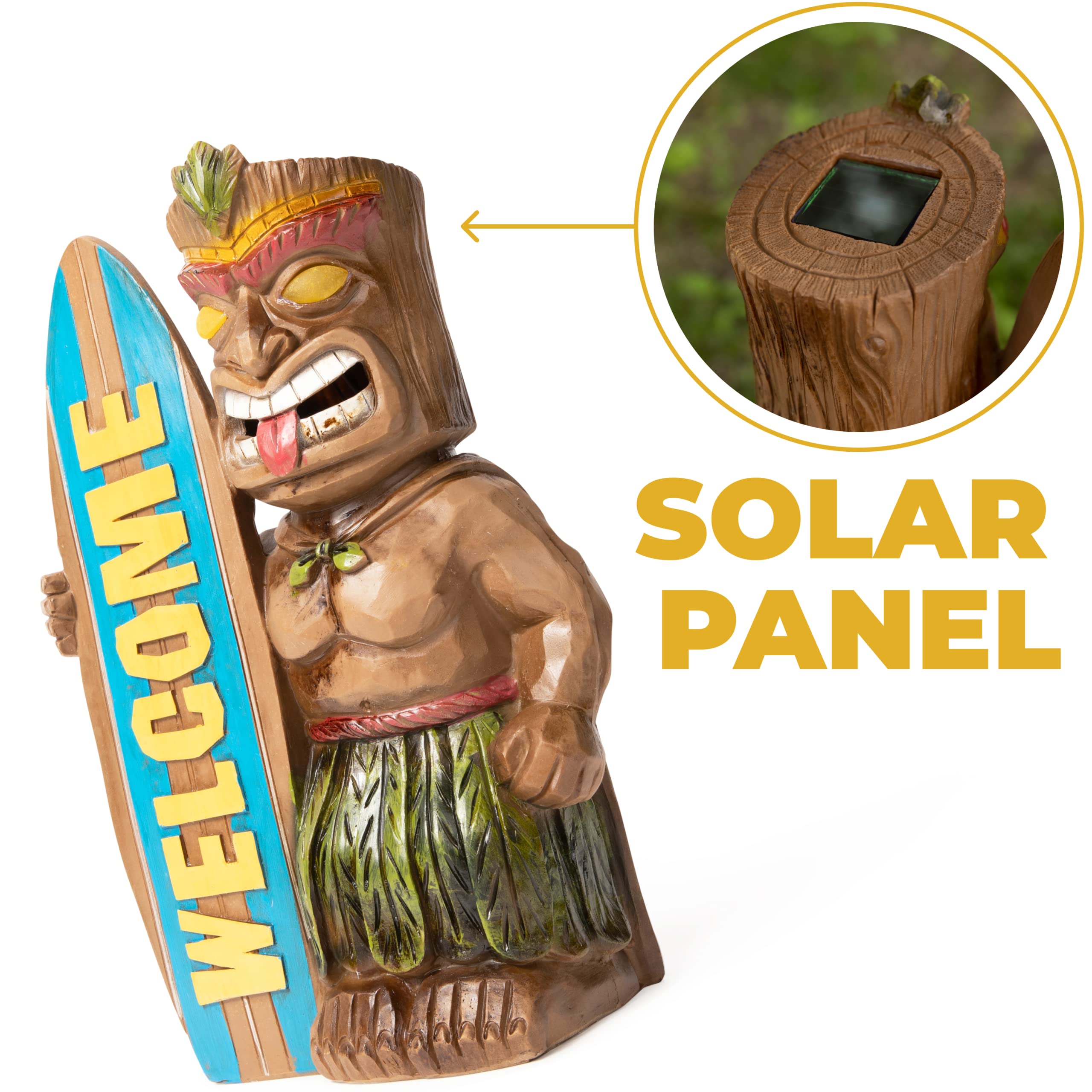 Dawhud Direct | Vp Home Tiki Welcome Surfboard Solar Powered Led Outdoor Decor