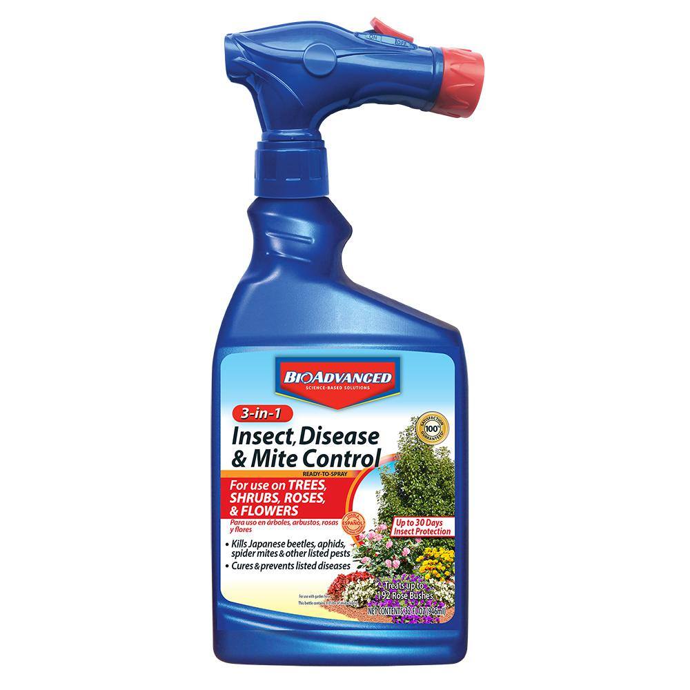 BIOADVANCED 32 oz. Ready-to-Spray 3-in-1 Insect Disease and Mite Control 701287