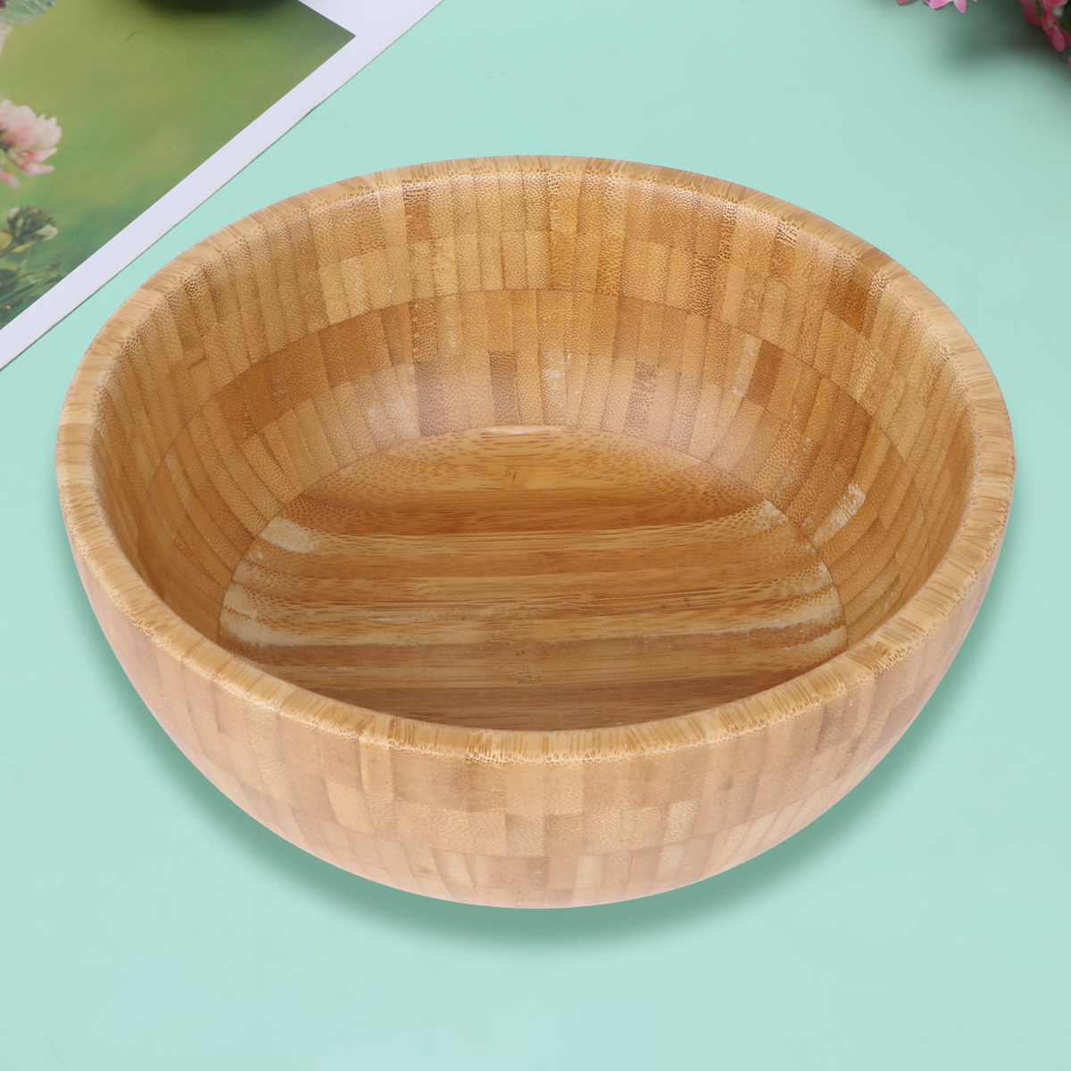 Etereauty Bowl Bowls Serving Salad Wood Fruits Salads Large Rim Decorative Individual Retro Mixinground Storage Single Snacks