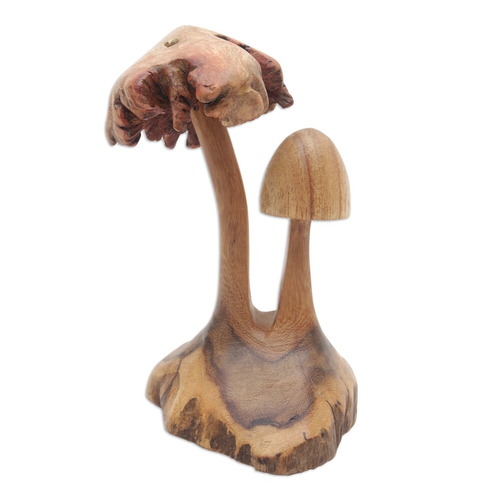 Novica Handmade Mushroom Forest Wood Sculpture