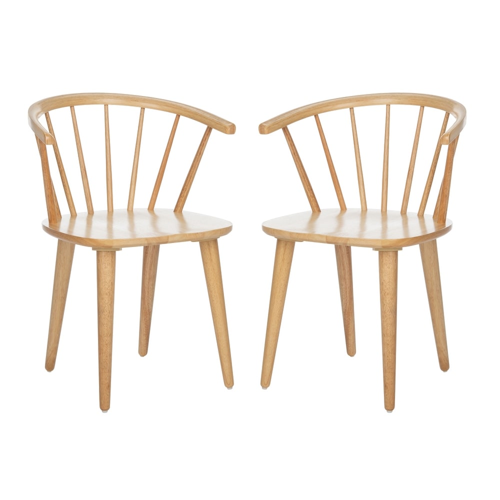 SAFAVIEH Dining Country Blanchard Natural Wood Dining Chairs (Set of 2)   21.3\