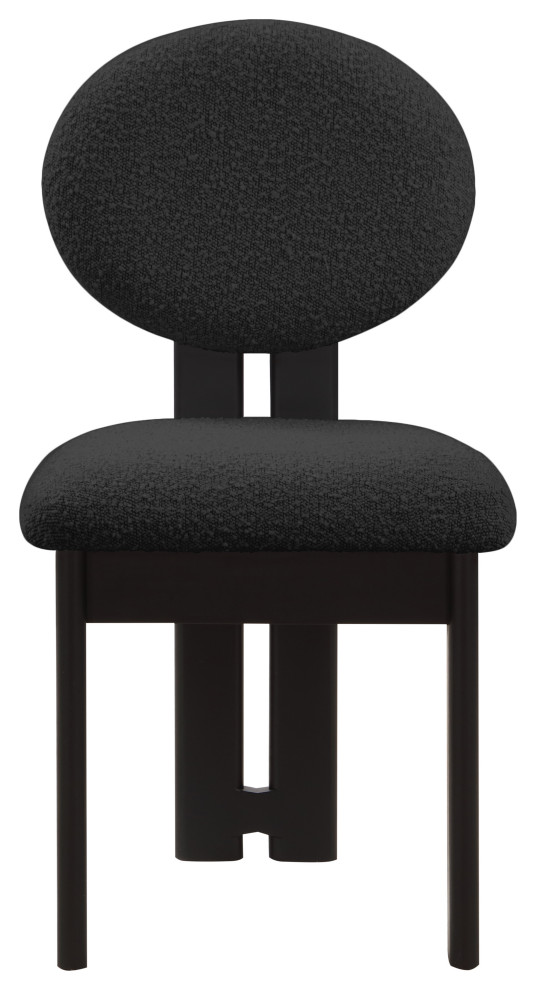 Napa Black Boucle Fabric Dining Chair  Set of 2   Transitional   Dining Chairs   by Meridian Furniture  Houzz