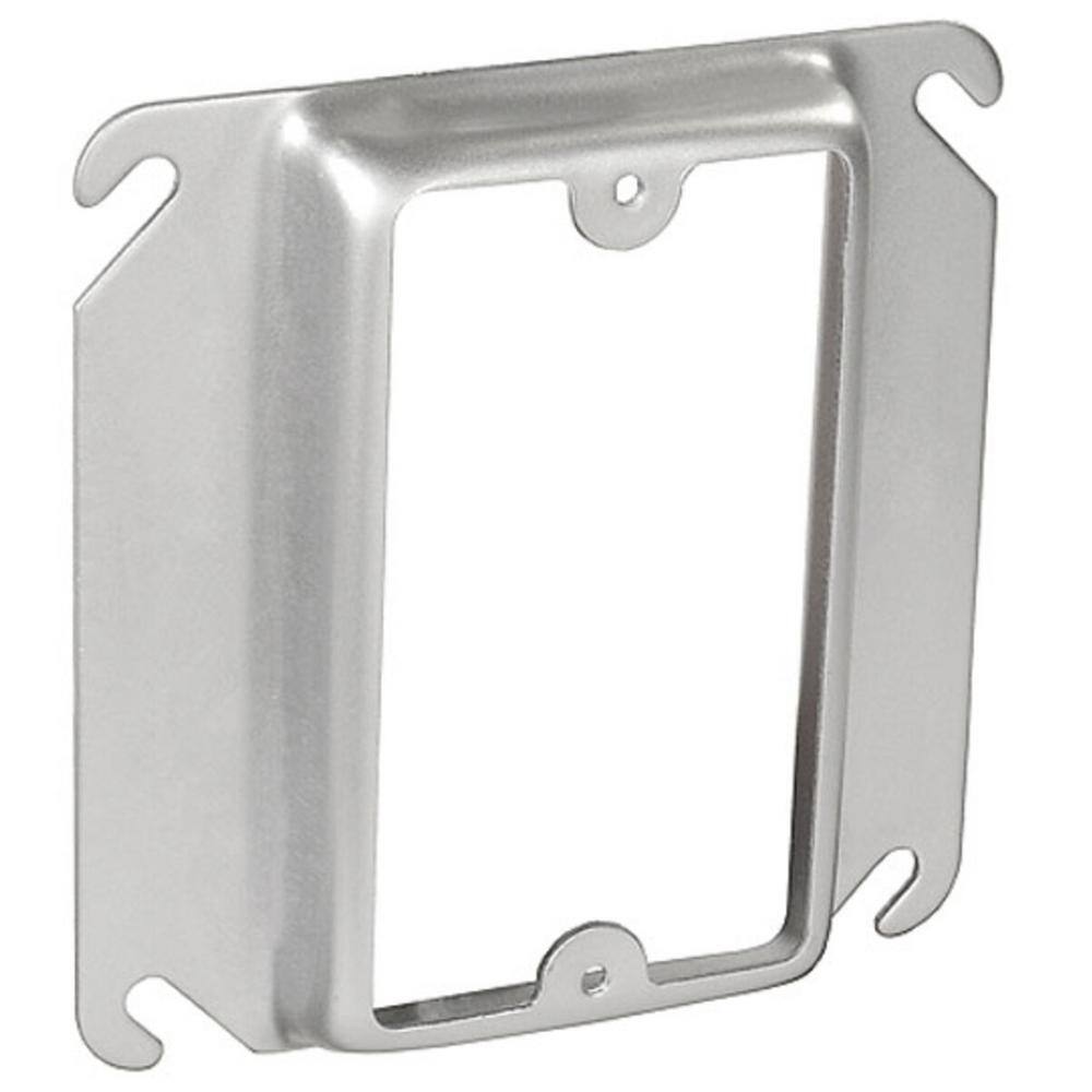 Southwire 4 in. W Steel Metallic 1-Gang Single-Device Square Cover 58 in. Raised (1-Pack) 52C14-58-UPC