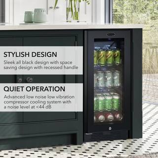 Whynter Built-In Black Glass 80-Can 12 oz.  33-Bottle Capacity 3.0 cu. ft. Beverage Refrigerator Cooler BBR-801BG