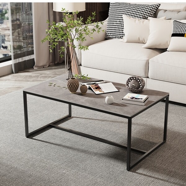 Rectangle Coffee Table Sintered Stone Table for Living Room Office