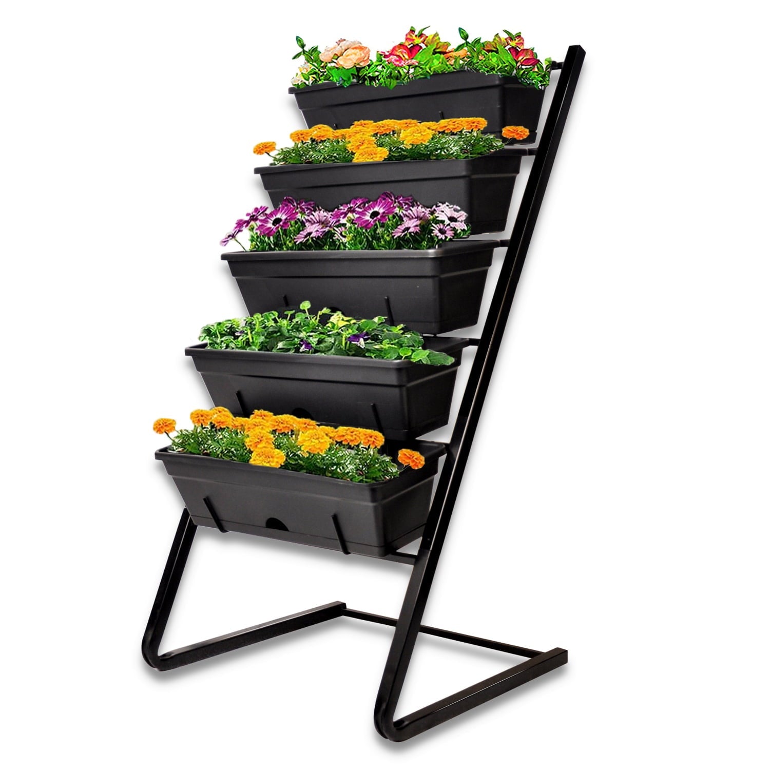 Raised Garden Bed - Vertical Garden Freestanding Elevated Planters 5 Container Boxes - Good Patio Balcony Indoor Outdoor