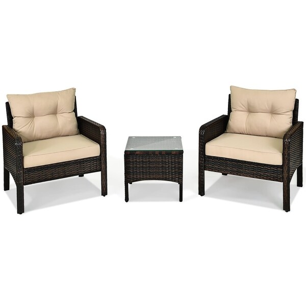 3 Piece Patio Outdoor Rattan Furniture Set - Modern Furniture - Overstock - 37515370