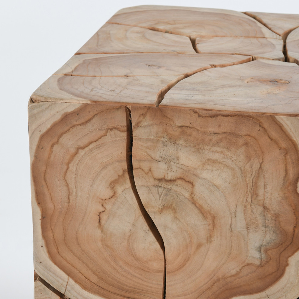 Teak Root Cube Side Table   Rustic   Side Tables And End Tables   by Design Mix Furniture  Houzz