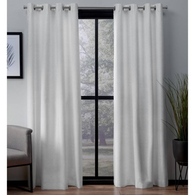 London Thermal Textured Linen Grommet Top Blackout Window Curtain Panel