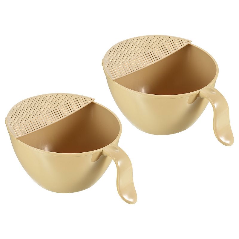 Fruit Vegetables Washing Basket Plastic Rice Strainer Drain Baskets 2PCS