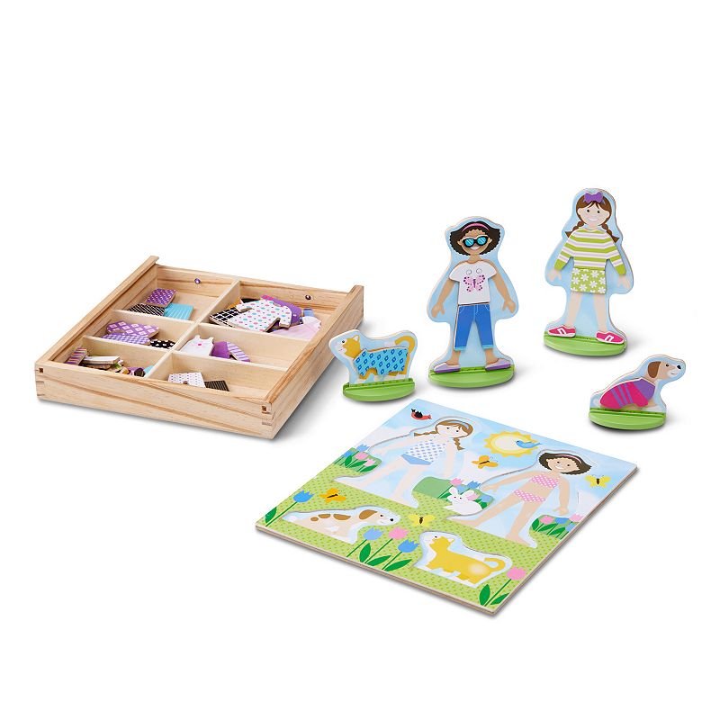 Melissa and Doug Best Friends Magnetic Dress-Up Wooden Dolls Set