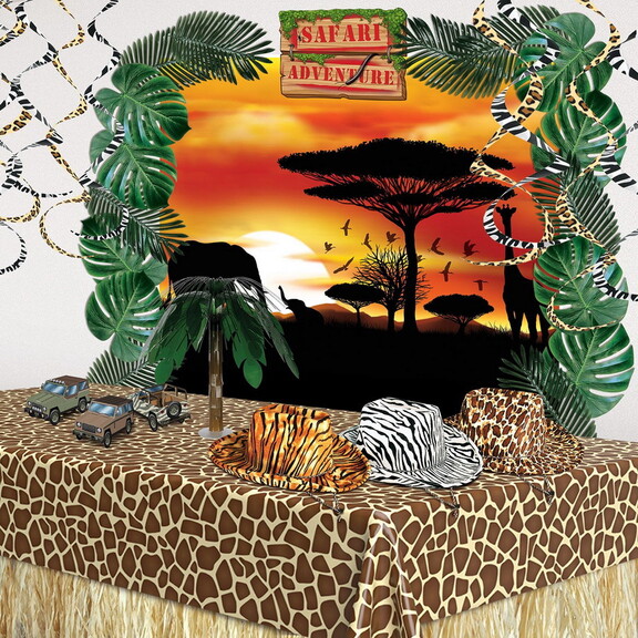 Beistle 53046 Safari Insta Mural  complete wall de...