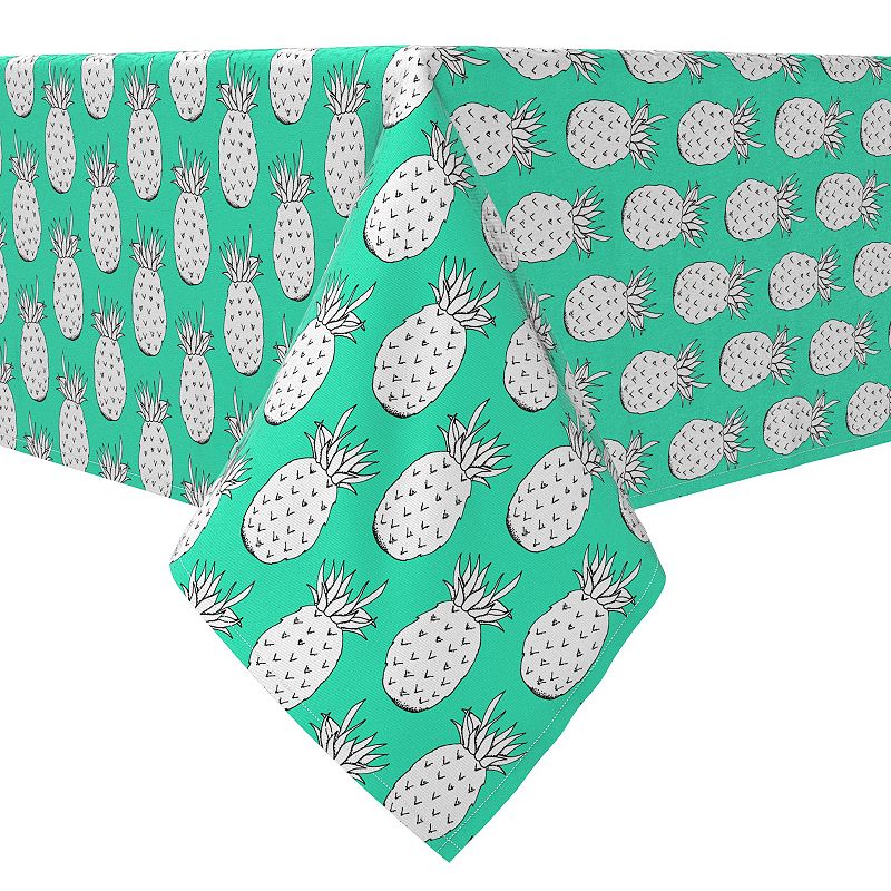 Square Tablecloth， 100% Cotton， 60x60， Neon Pineapples