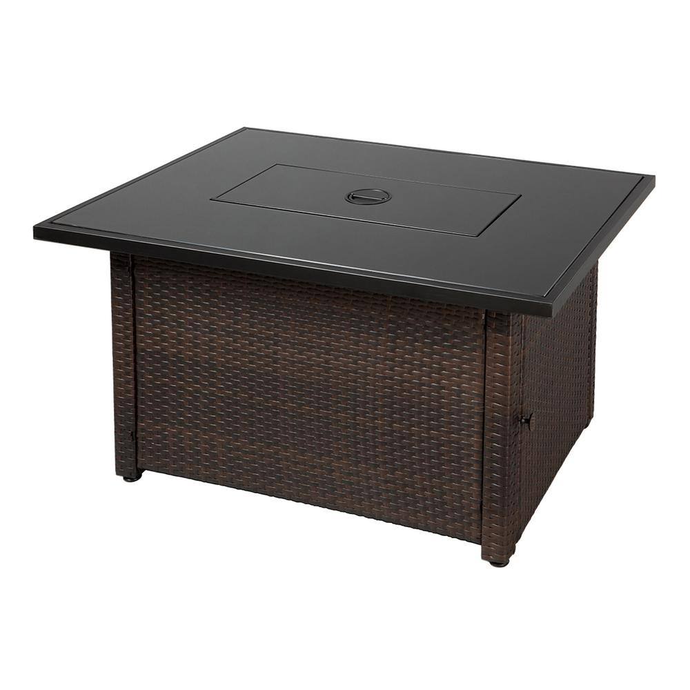 Endless Summer 40000 BTU BrownBlack Rectangular Metal LP Gas Outdoor Fire Pit Table GAD17401SP