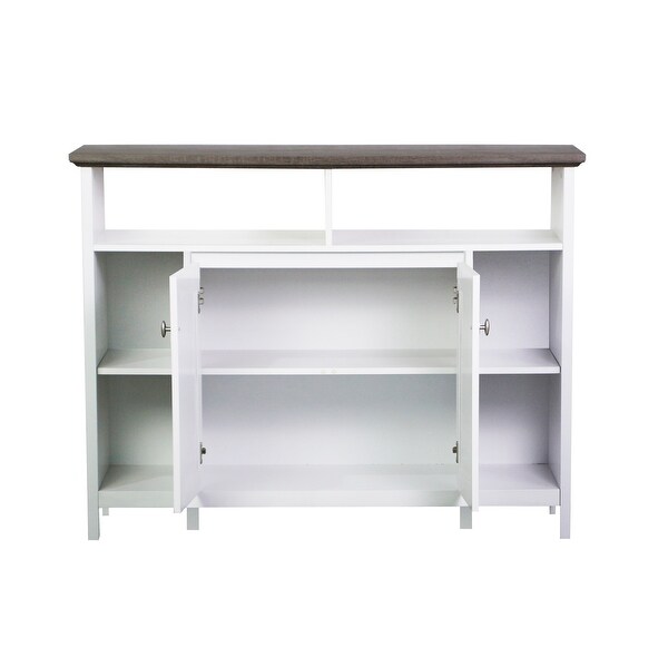 Olivia Console Table with Storage in Grey Oak and White Finish