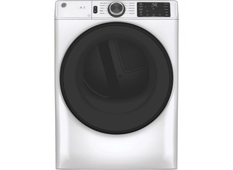 GE ADA 7.8 Cu. Ft. White Smart Front Load Gas Dryer With Sanitize Cycle