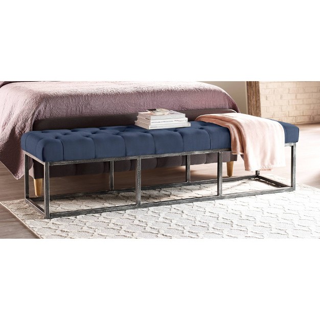 Danes Tufted Bench With Iron Legs Finch