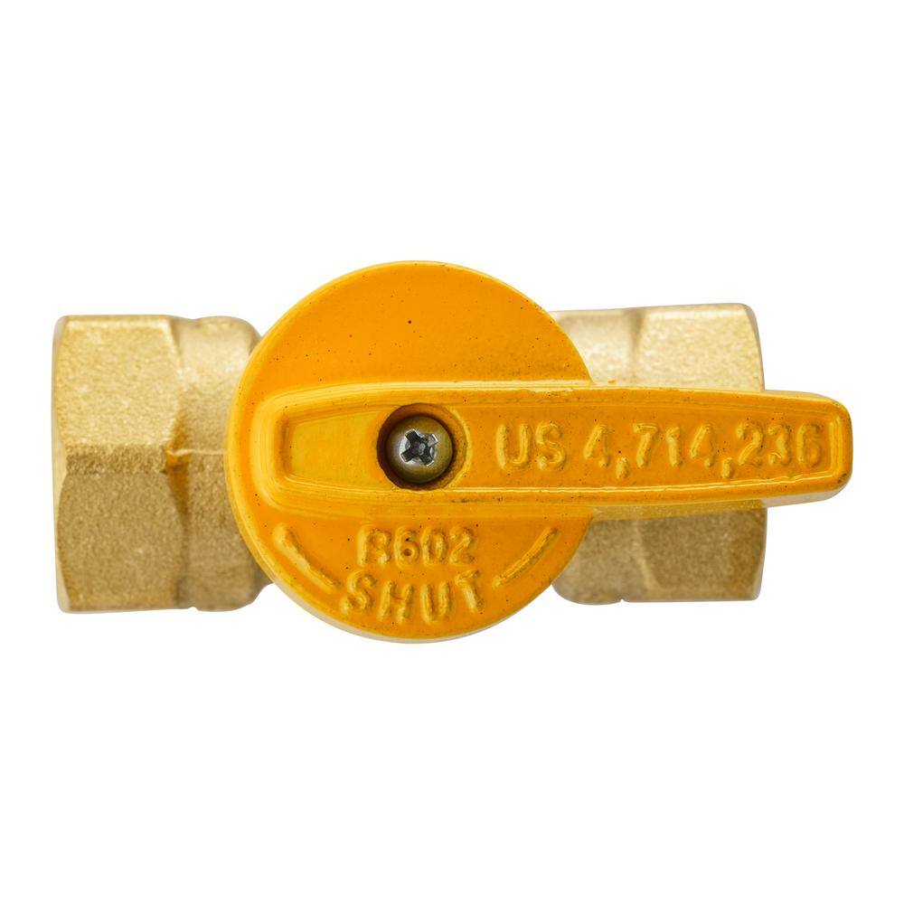 Everbilt 12 in. Brass Lever-Handle FPT 1-Piece Body Gas Ball Valve 110-523EB