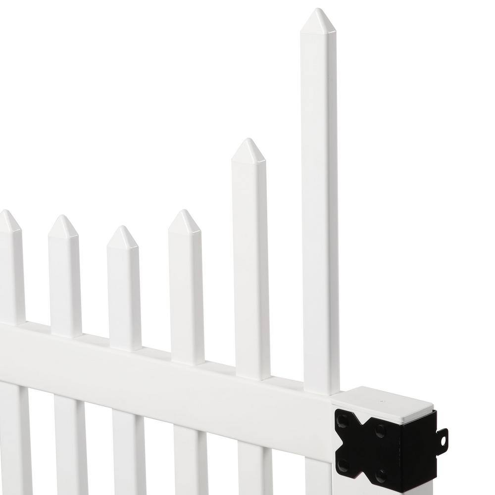 Veranda 3-12 ft. W x 4 ft. H White Vinyl Chatham Scalloped Top Spaced Picket Fence Gate 181983