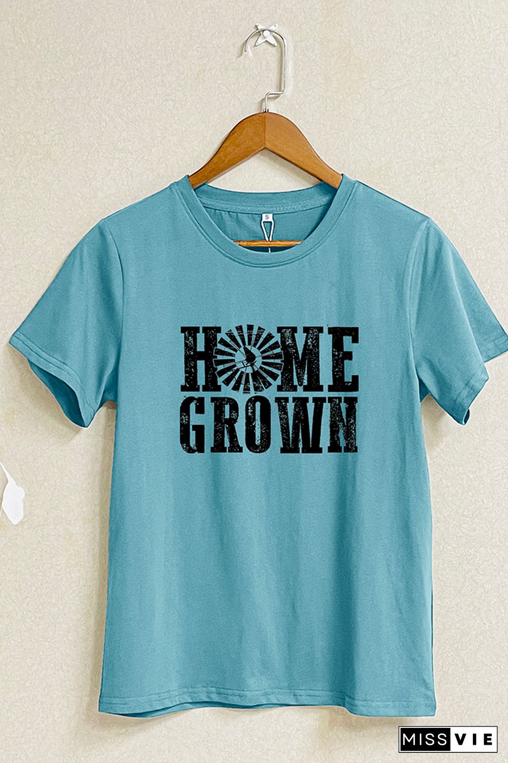 Home Grown Print Graphic Tees for Women Wholesale Short Sleeve T shirts Top