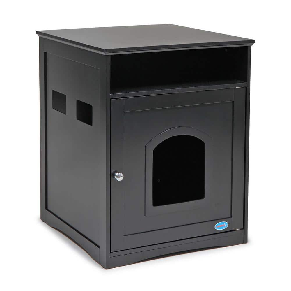 COZIWOW Cat Hidden Litter Box Furniture Enclosure with Tabletop, Black CW12M0332