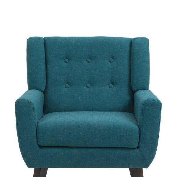 Modern Cotton Linen Upholstered Armchair Tufted Accent Chair