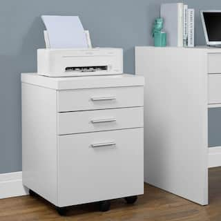 Monarch Specialties 3-Drawer White Rolling Portable Filing Cabinet (2-Pack) 2 x VM-7048