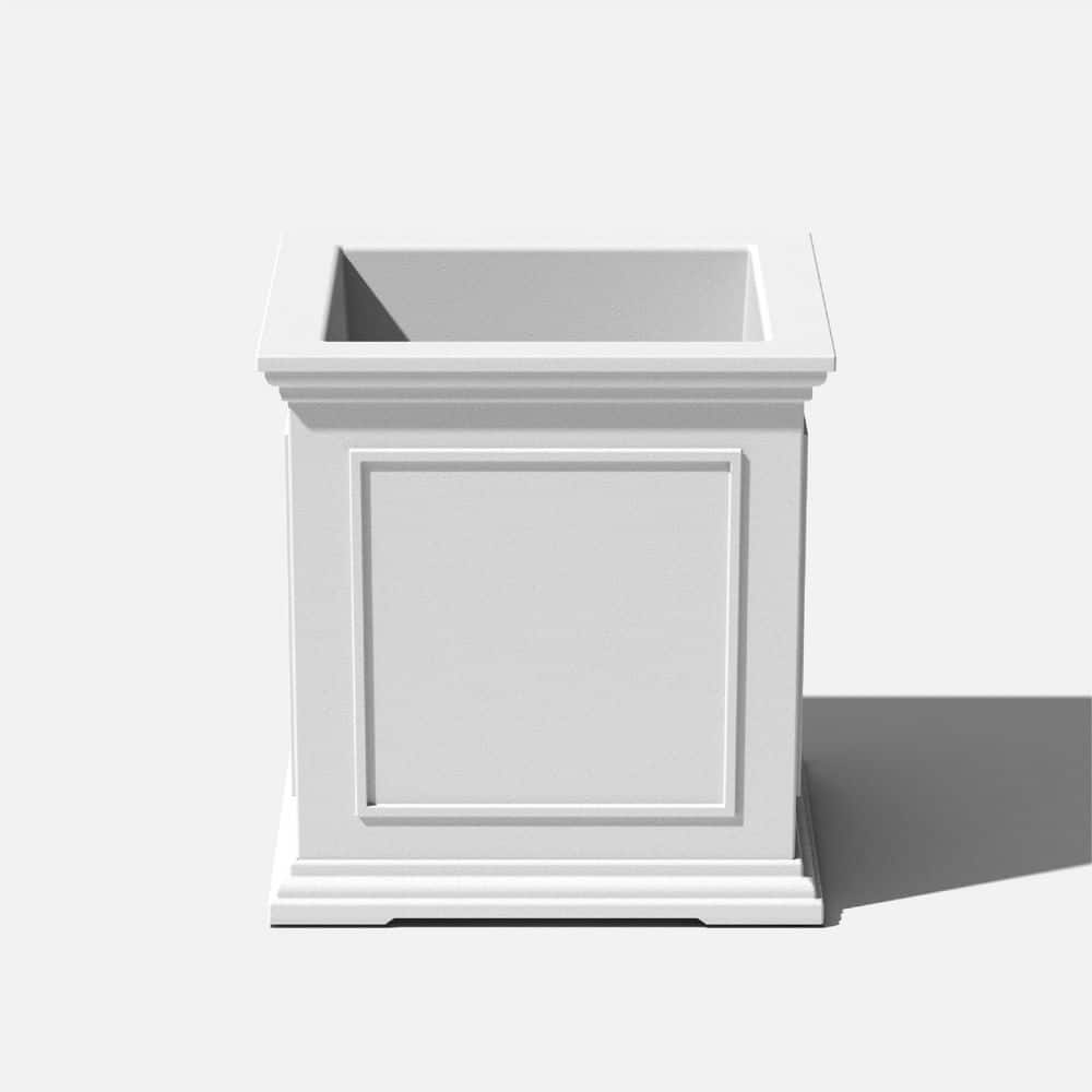 Veradek Brixton Series 20 in. Cube White Plastic Planter BXVCB20W