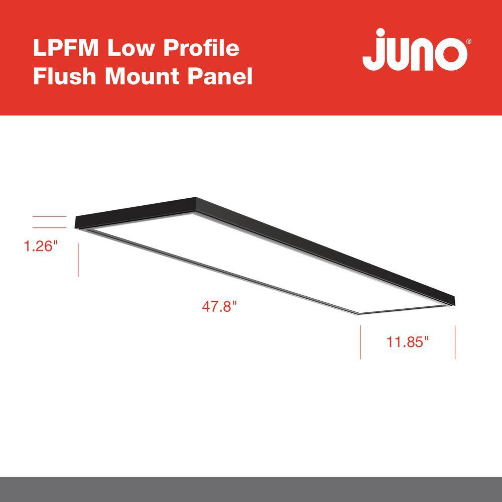 Juno LPFM 1 ft. x 4 ft. 4000-Lumen Black or White Dimmable Integrated LED Flush Mount Flat Panel Light with Switchable CCT LPFM 1X4 40L SWW7 120 TD DCMK WBT