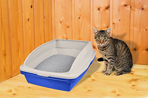 Van Ness CP5 Sifting Cat Pan/Litter Box with Frame， Blue/Gray，19'' x 15.13''