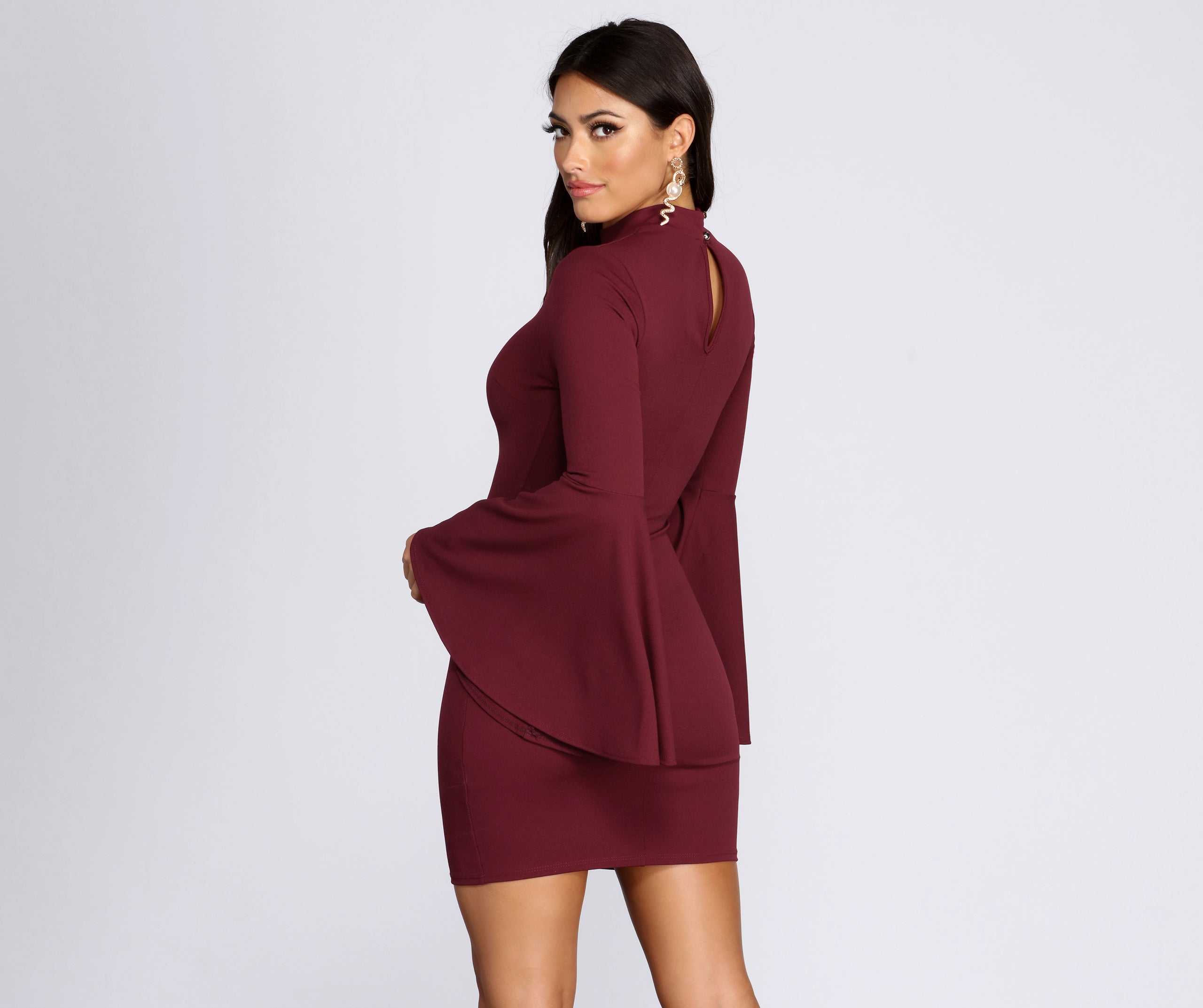 Bell Sleeve Mini Dress