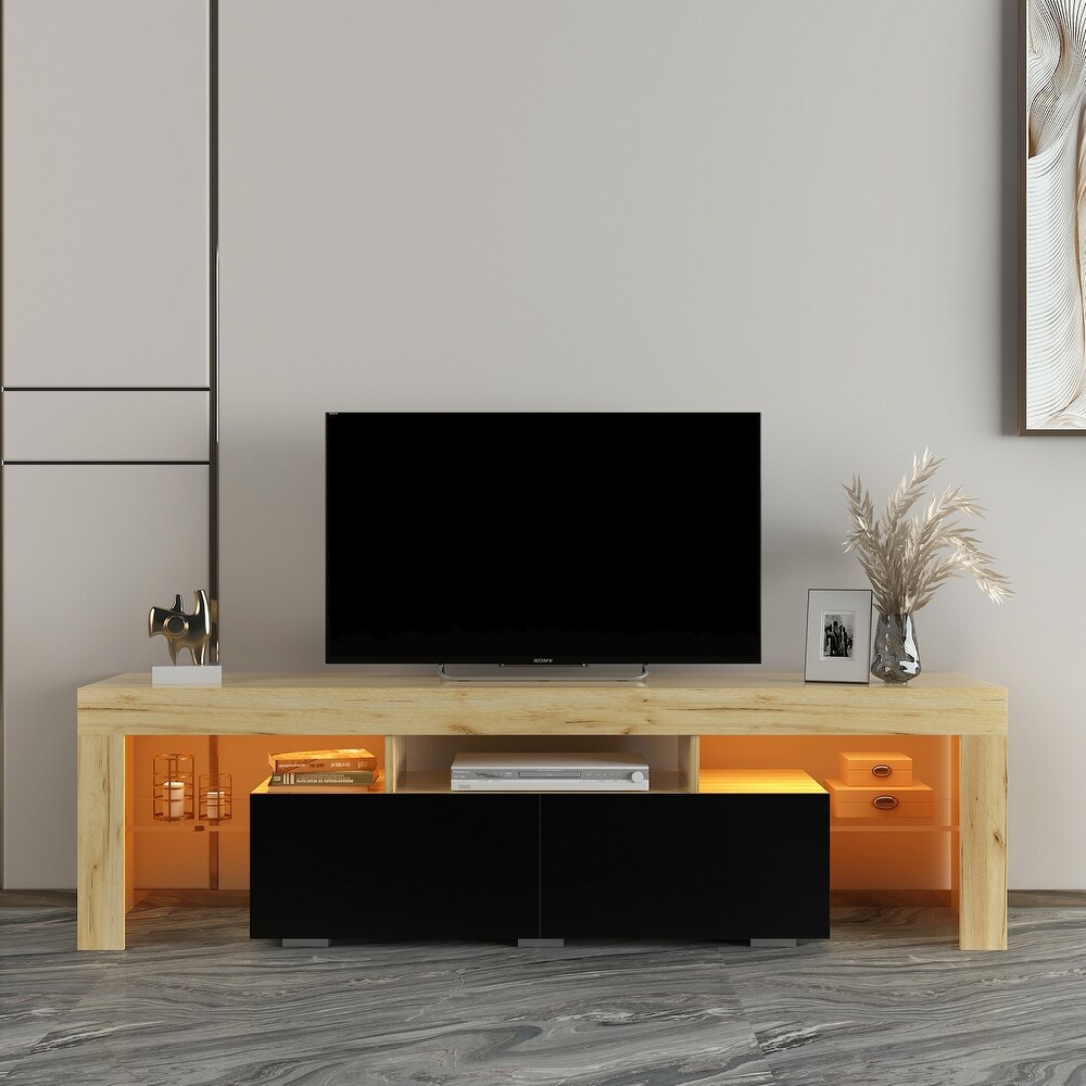 Large 20 Colors LED TV Stand with Remote Control Lights