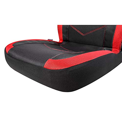 PIC AUTO 2PCS Red High Back Car Seat Covers - Sports Carbon Fiber Mesh Design， Universal Fit