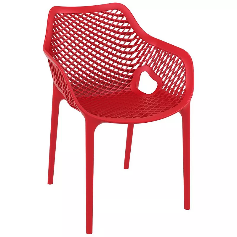 32.25 Red Outdoor Patio Dining Arm Chair - Extra Large