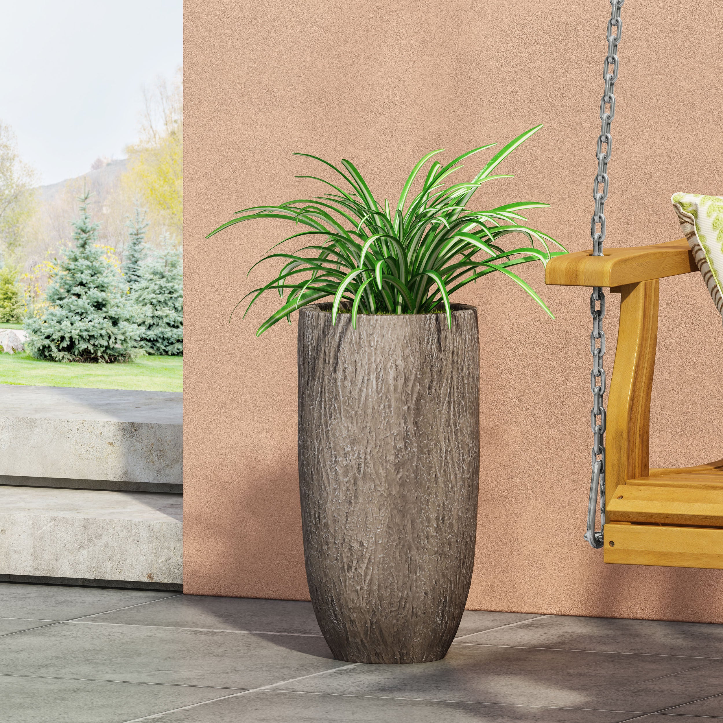 Moreno Outdoor Cast Stone Planter